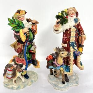 Lot 2 Roman Inc Galleria Lucchese Swiss Spanish Legend Santa 1997 VTG Christmas